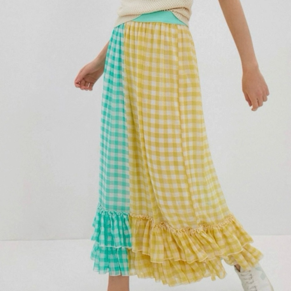 Eva Franco Anthropologie Lyndsey gingham skirt.
